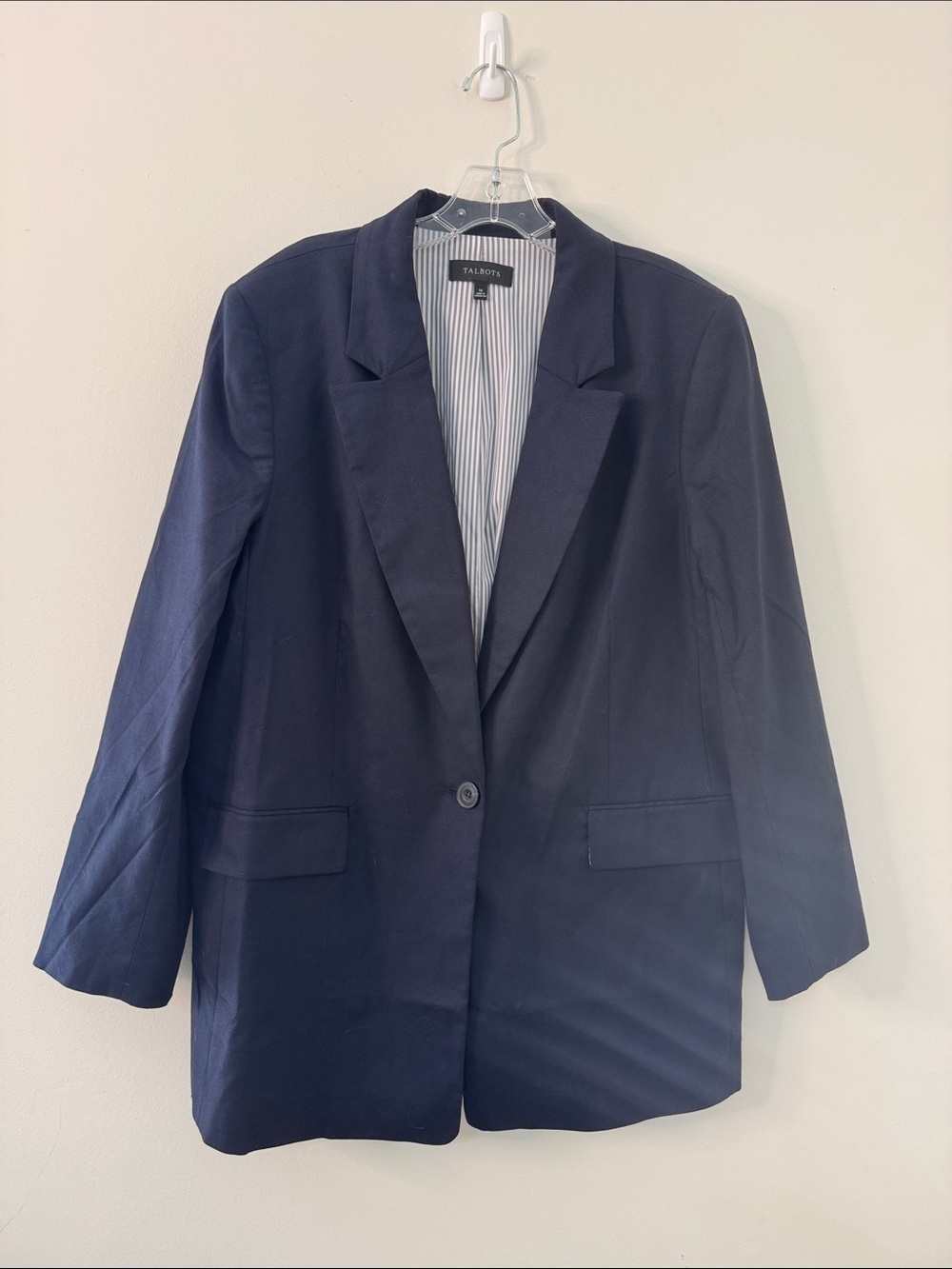 Talbots Navy Single-Button Tailored Blazer